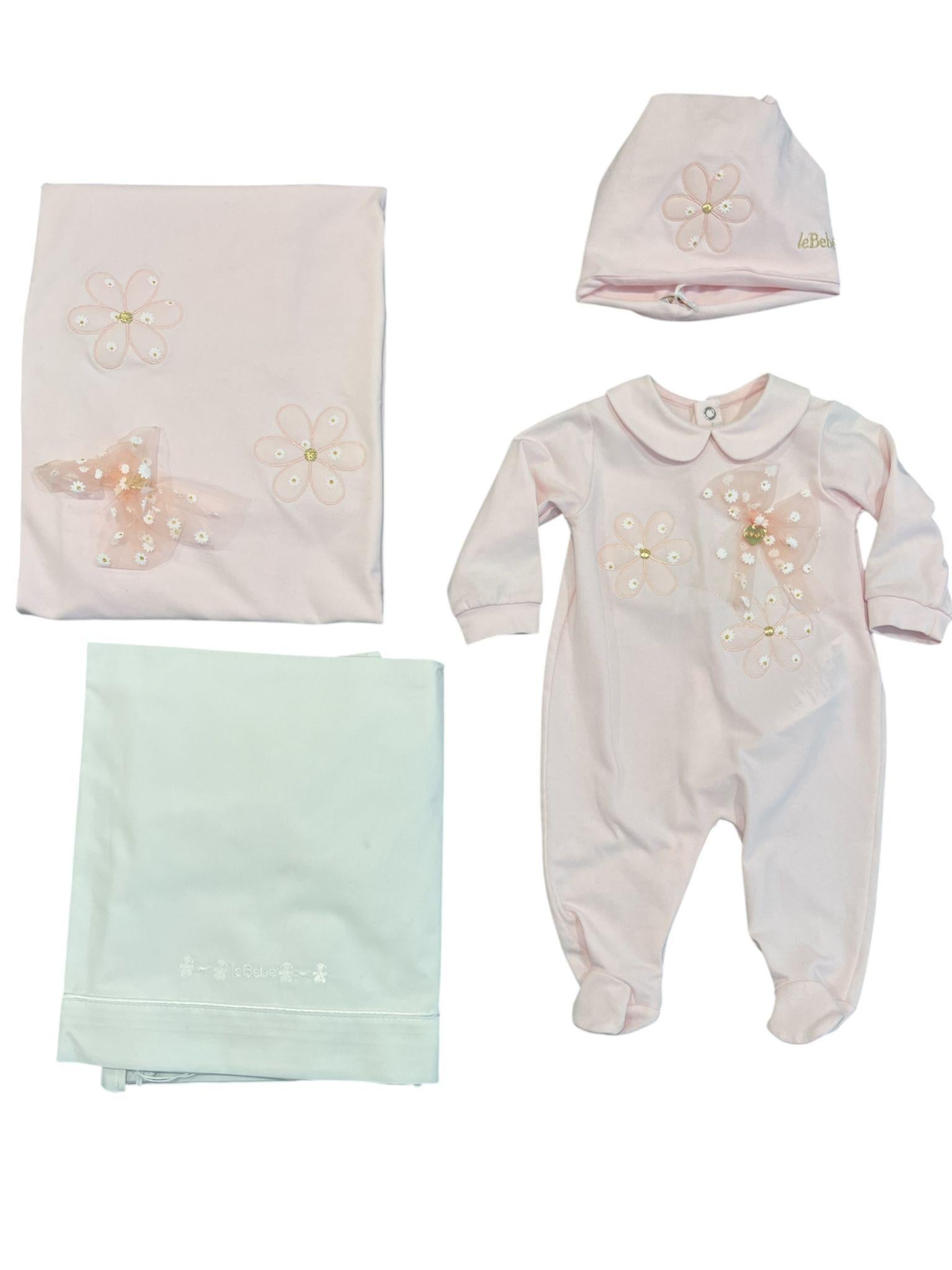 Coordinato 4 pezzi Le Bebè COMARGHEROSA2 00 LE BEBE'