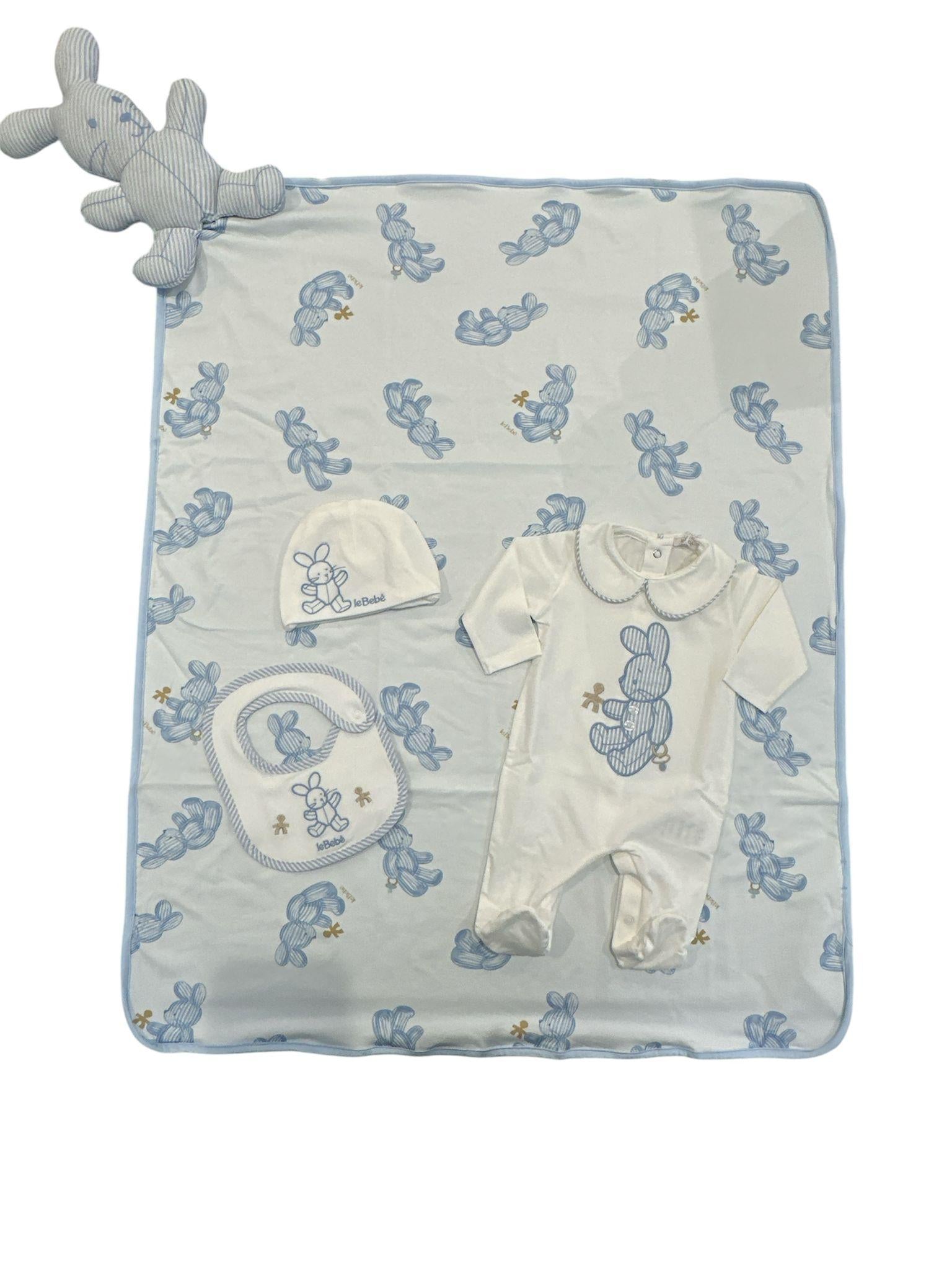 Coordinato 4 pezzi Le Bebè COCONIGLIOCELERIGHE 00 LE BEBE'