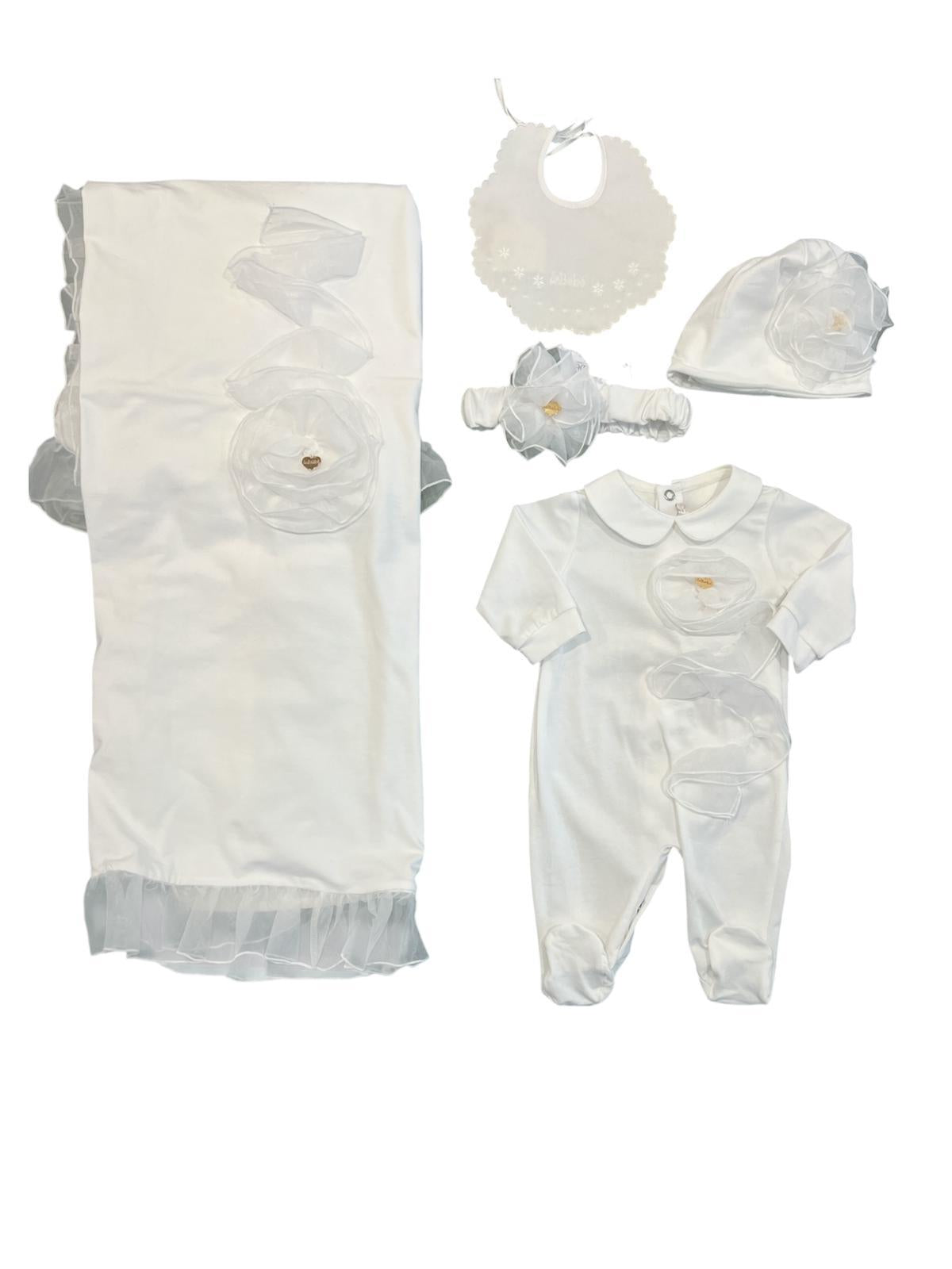 Coordinato 6 pezzi Le Bebè COFIORETULLE 00 LE BEBE'