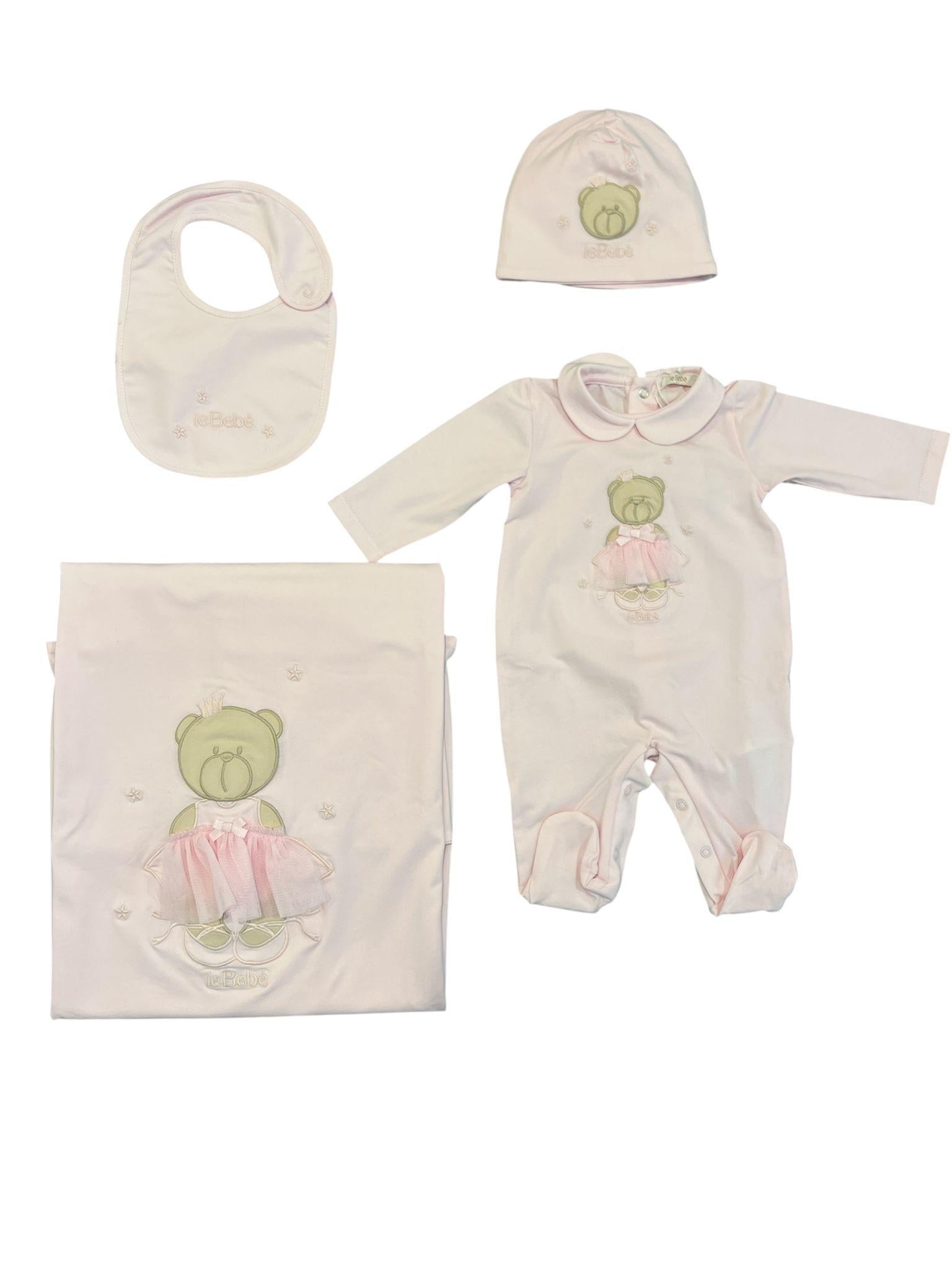 Coordinato 4 pezzi Le Bebè COBALLERINAROSA3 00 LE BEBE'